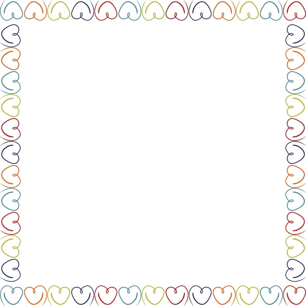 Hand drawn linear heart empty frame Cute hand drawn template Frame with empty space for your text