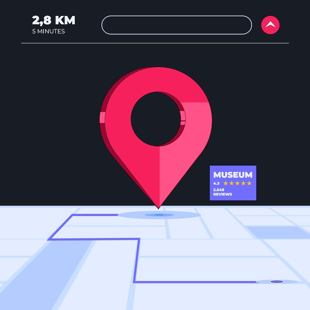 Hand drawn location pin illustration