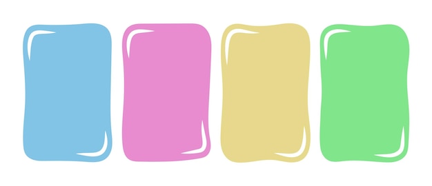 Hand drawn minimalistic organic shapes Text boxes doodle style set