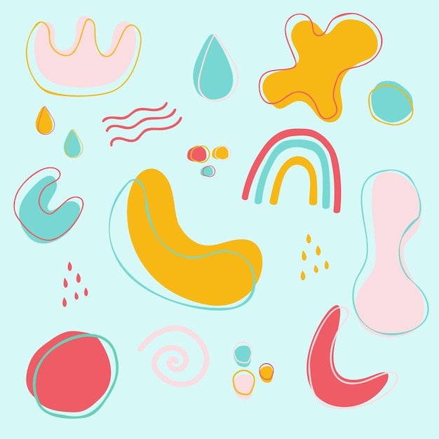 Hand drawn organic shapes