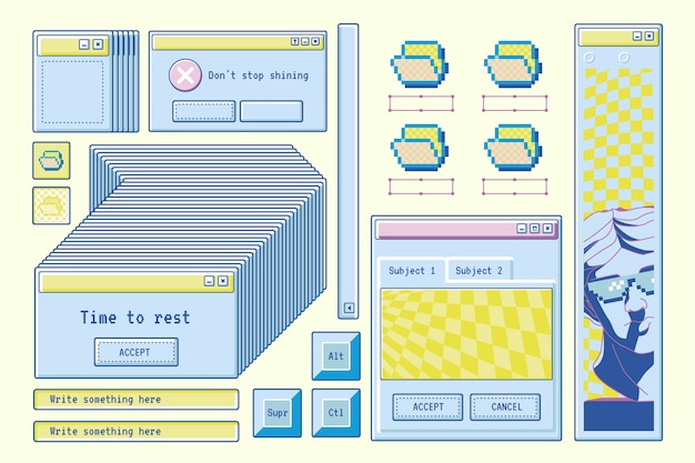 hand drawn retro computer windows element