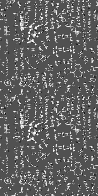 Hand drawn scientific formulas math background