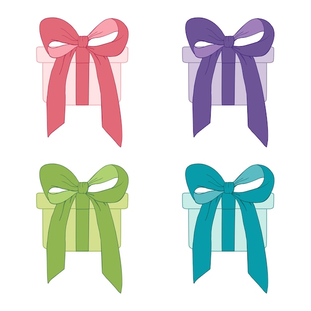 Hand drawn set of presents in different colors Gift Vector art