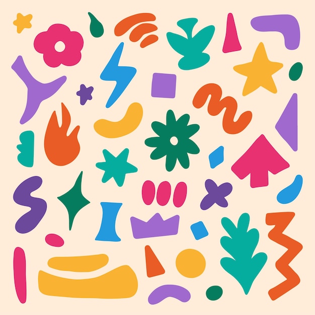 Hand drawn shapes background design