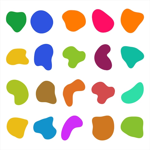Hand drawn shapes silhouette icon set