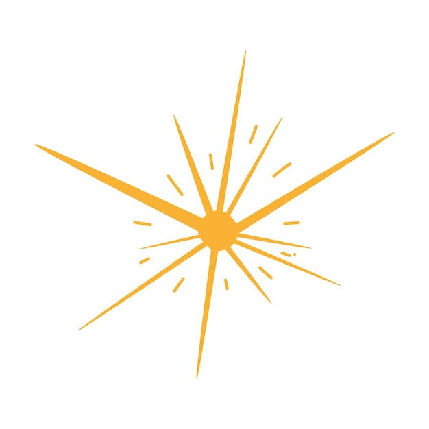 hand drawn sparkling star retro abstract illustration with hand drawn sparkle geometric shape