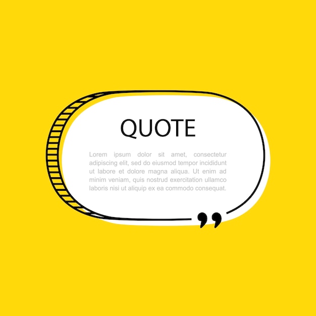 Hand drawn Speech Bubble. Space for quote and text. Vector illustration.