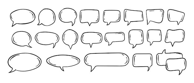 Hand-drawn speech bubbles