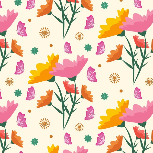 hand drawn spring floral pattern for fabric textile wallpaper gift wrap paper