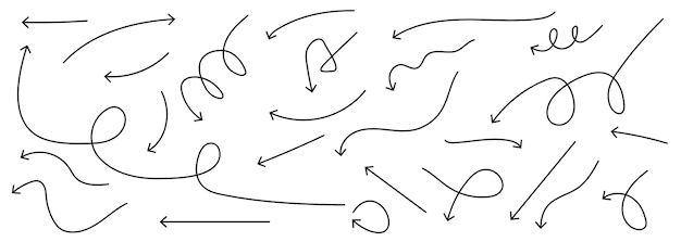 Hand drawn thin lines arrows