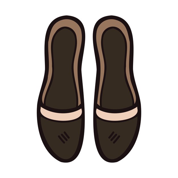 Hand Drawn women sandals in doodle style