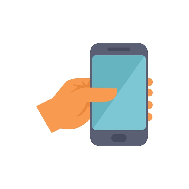 Hand holding smartphone with blank screen for copy space