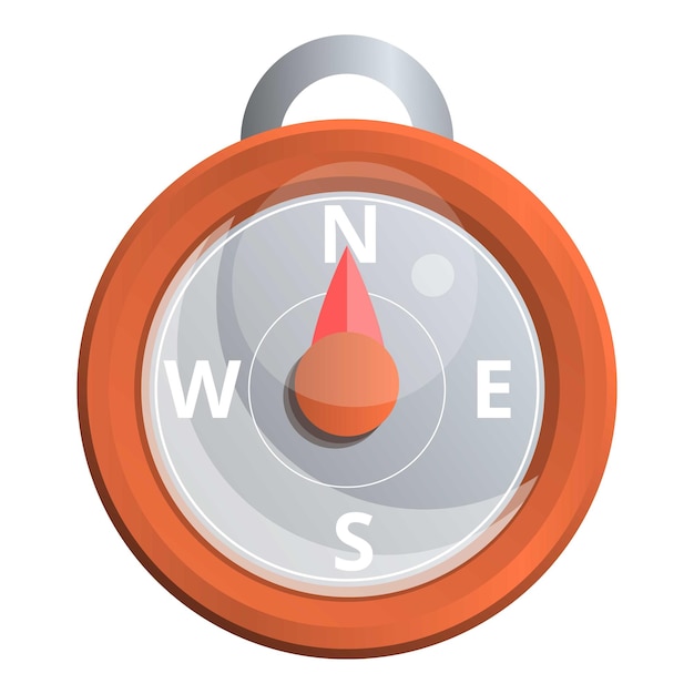 Hand magnetic compass icon Cartoon of hand magnetic compass vector icon for web design isolated on white background