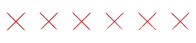 Hand painted rejected signs Grunge style red wrong mark Cross mark vector illustration
