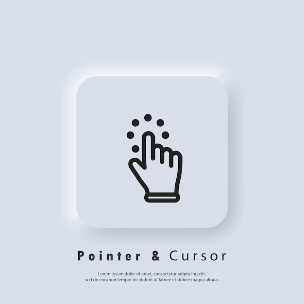 Hand pointer, clicking icon. Clicking finger icon, hand pointer. Vector illustration