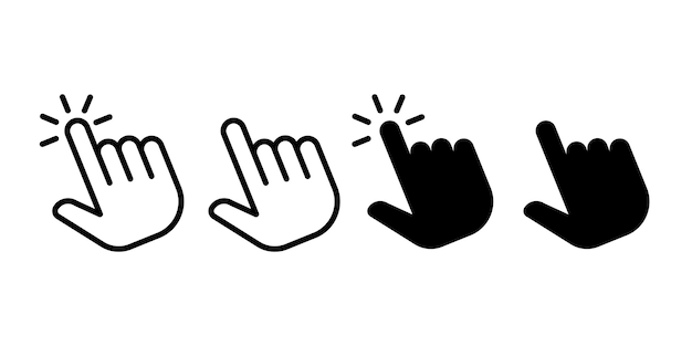 hand pointer icon set