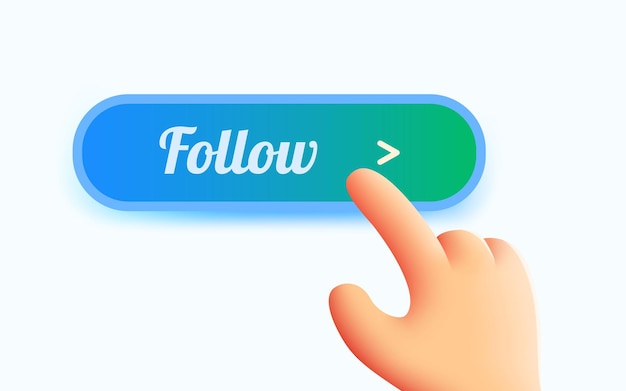 Hand presses the follow button