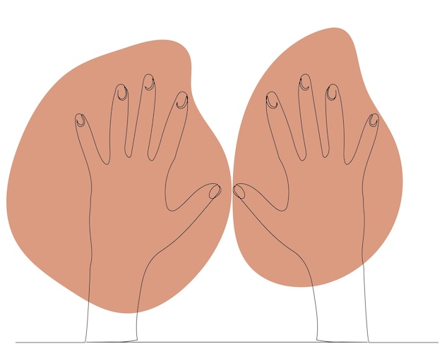 hand sketch continuous line drawing vector