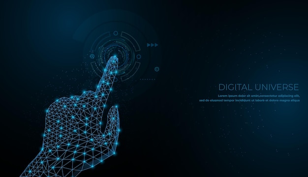 hand touch selection,touch the future abstract technology innovation concept
