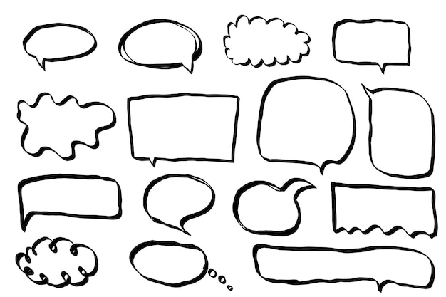 Handdrawn doodle grunge circle highlights Charcoal pen round ovals