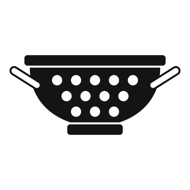 Handle colander element icon simple vector Sifting accessory
