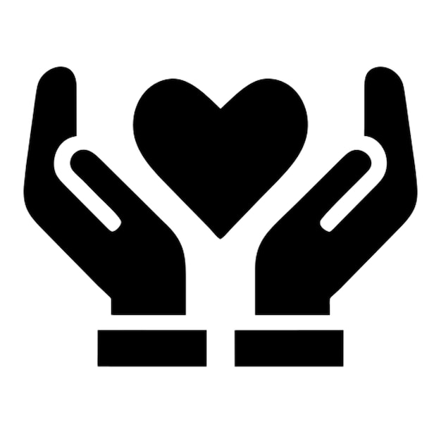 hands with a heart pictogram