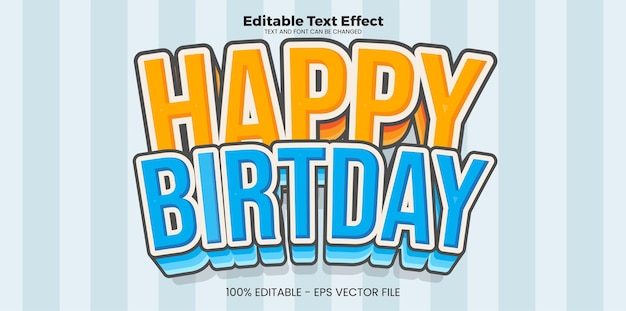 Happy Birthday editable text effect in modern trend style