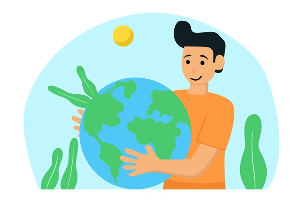 happy earth day flat illustration