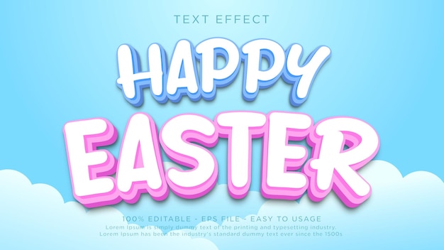 Happy easter editable text effect