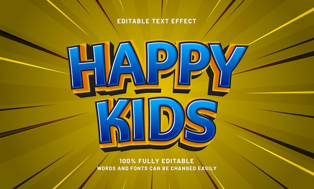 happy kids editable text effects with a joyful and child theme