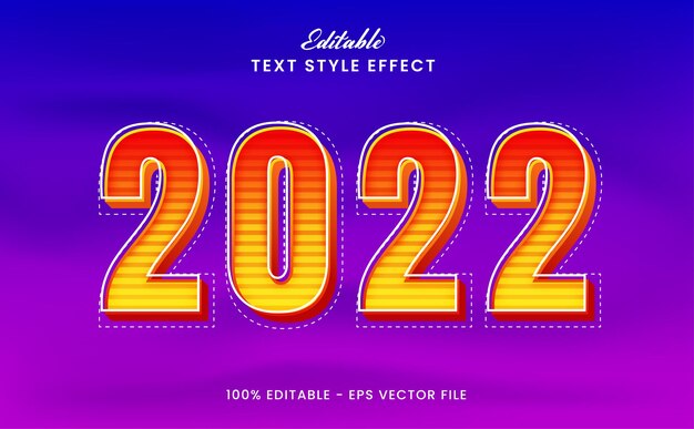 happy new year 2022 editable text effect premium vector