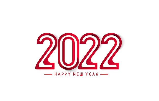 happy new year 2022 text typography design patter, vector illustration.