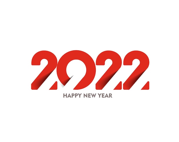 happy new year 2022 text typography design patter, vector illustration.