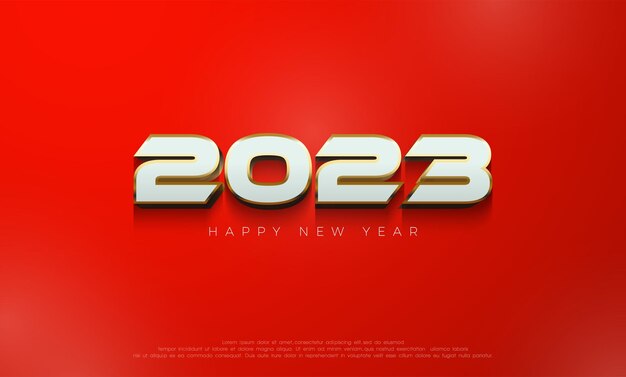 happy new year 2023 banner with modern 3d numbers illustration
