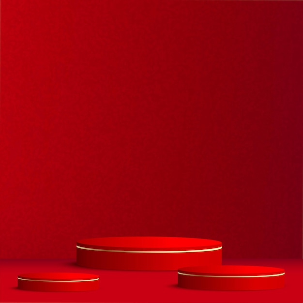 happy new year background with red podium. vector