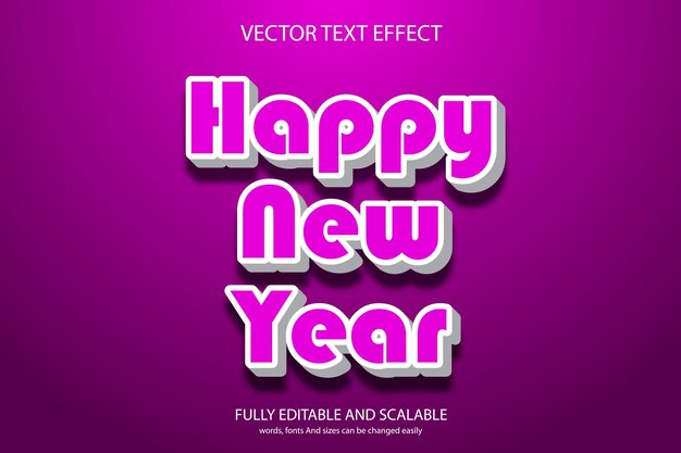 happy new year editable text effect 3d style design