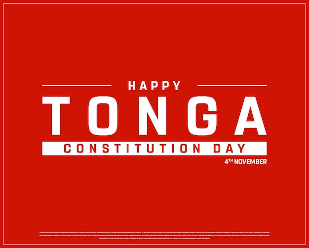 happy tonga constitution day design on a dark background with flag typography vector design