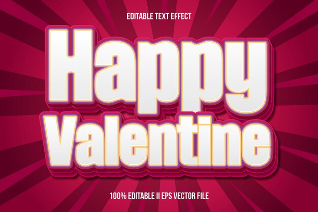 Happy Valentine Editable Text Effect 3d Emboss Gradient Style