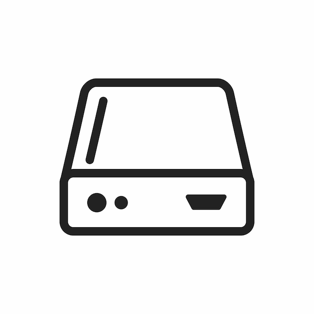 hard drive illustration icon on white background