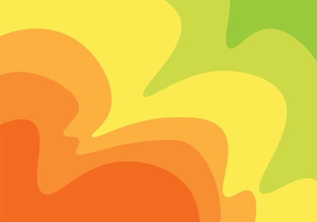 HD abstract wavy background with gradation orange yellow green color Vector illustration