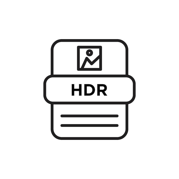 hdr image file extension icon vector flat thin line illustration