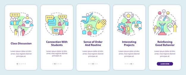 Healthy learning environment onboarding mobile app screen