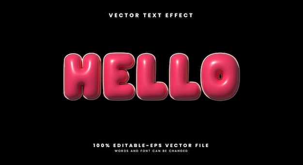 Hello 3D Inflated editable text effect Template
