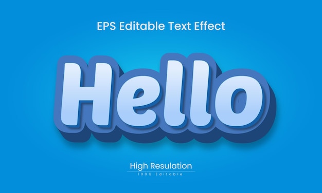 Hello 3D text effect template design