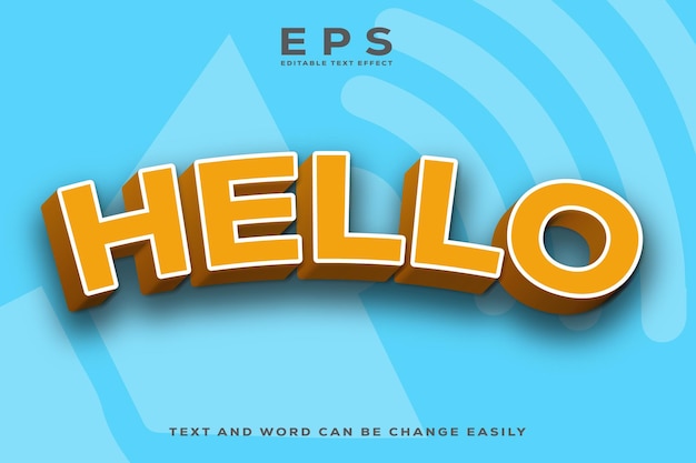 Hello Colorful 3d text effect design template
