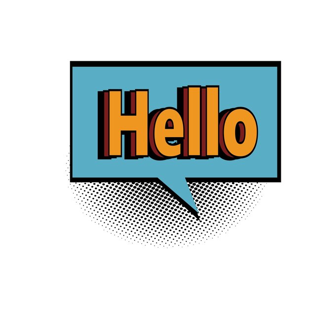 Hello comic text, comic speech bubble, Comic background