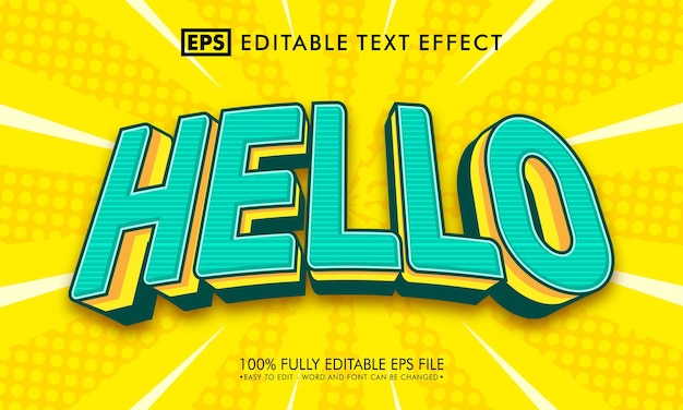 Hello editable text effect