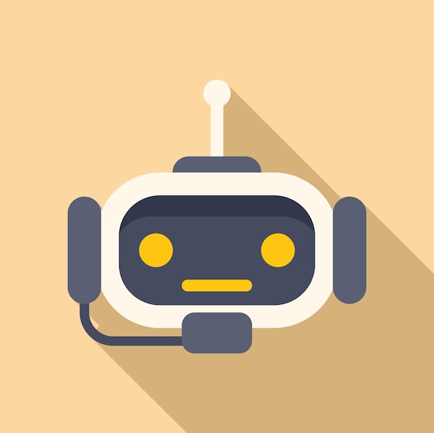 help support bot icon flat vector online center call