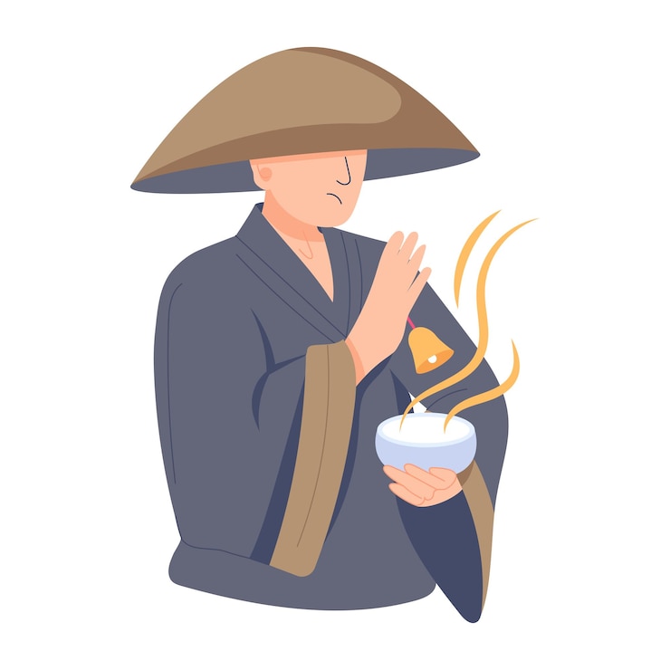 Vector heres a flat illustration of chinese man