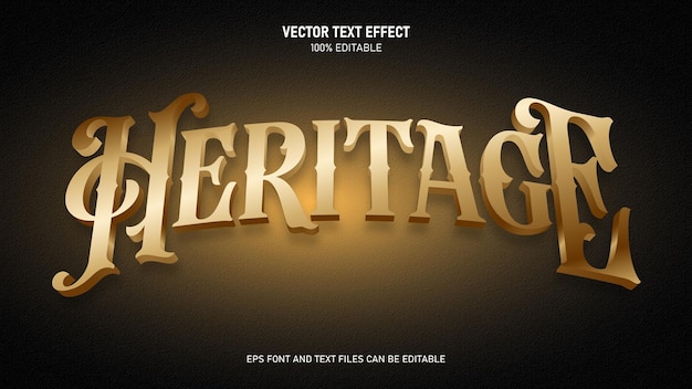 Heritage editable text effect